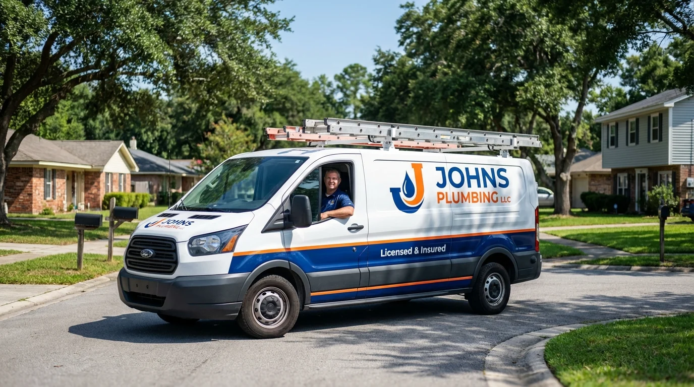 Johns Plumbing LLC service van in Granbury, TX