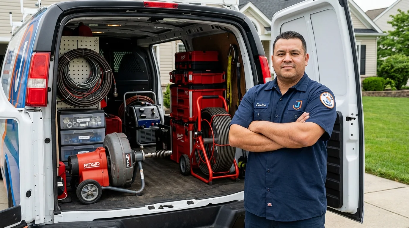 Professional drain cleaning equipment and Johns Plumbing LLC plumber in Granbury
